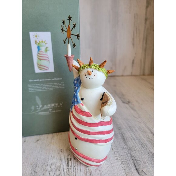 Seasons Cannon falls Sandy Gore Evans snowman Lady Liberty July 4th Xmas - Picture 2 of 8